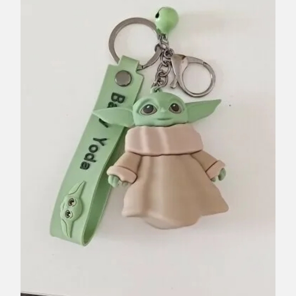 Set of 2 Keychain " Baby Yoda " with a carabiner for bags and with a bell - Picture 1 of 8